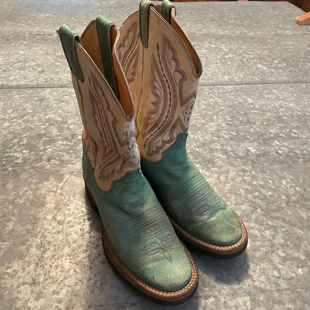 Justin Boots Tekno Crepe Paluxy Womens 8.5 B L5035 Vintage Western Green USA